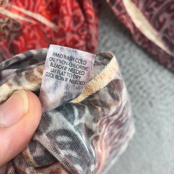 Christopher & Banks Top Womens Large Multicolor 3/4 Sleeve Boho Perforated NWT - Picture 7 of 10